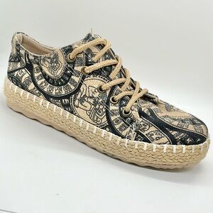 Riviera Corazon Aztec Print Lace Up Loafer Shoes Size 7